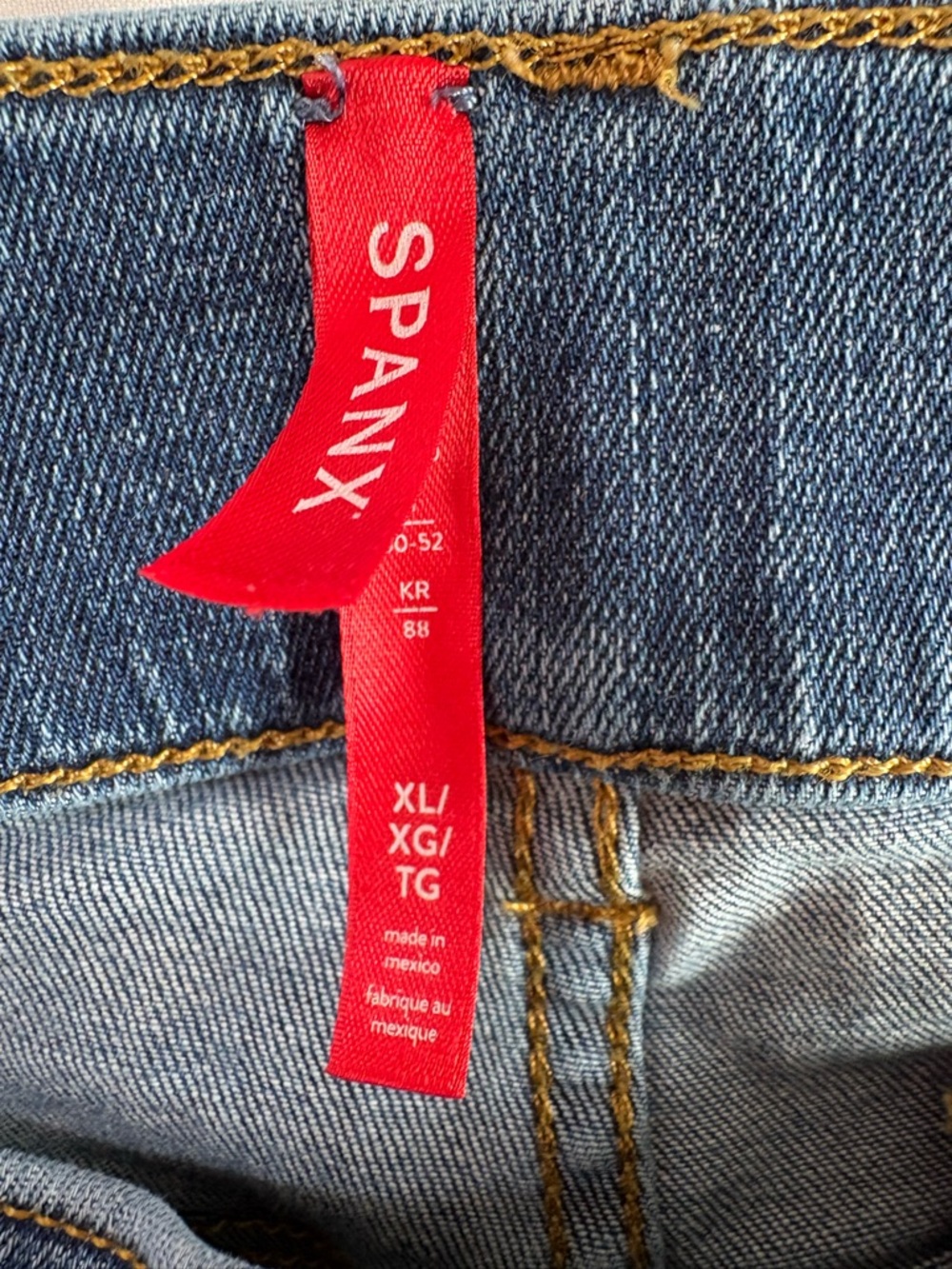 SPANX High Rise Flare Jeans Pull On Shaping Denim Vintage Indigo XL - Picture 15 of 16